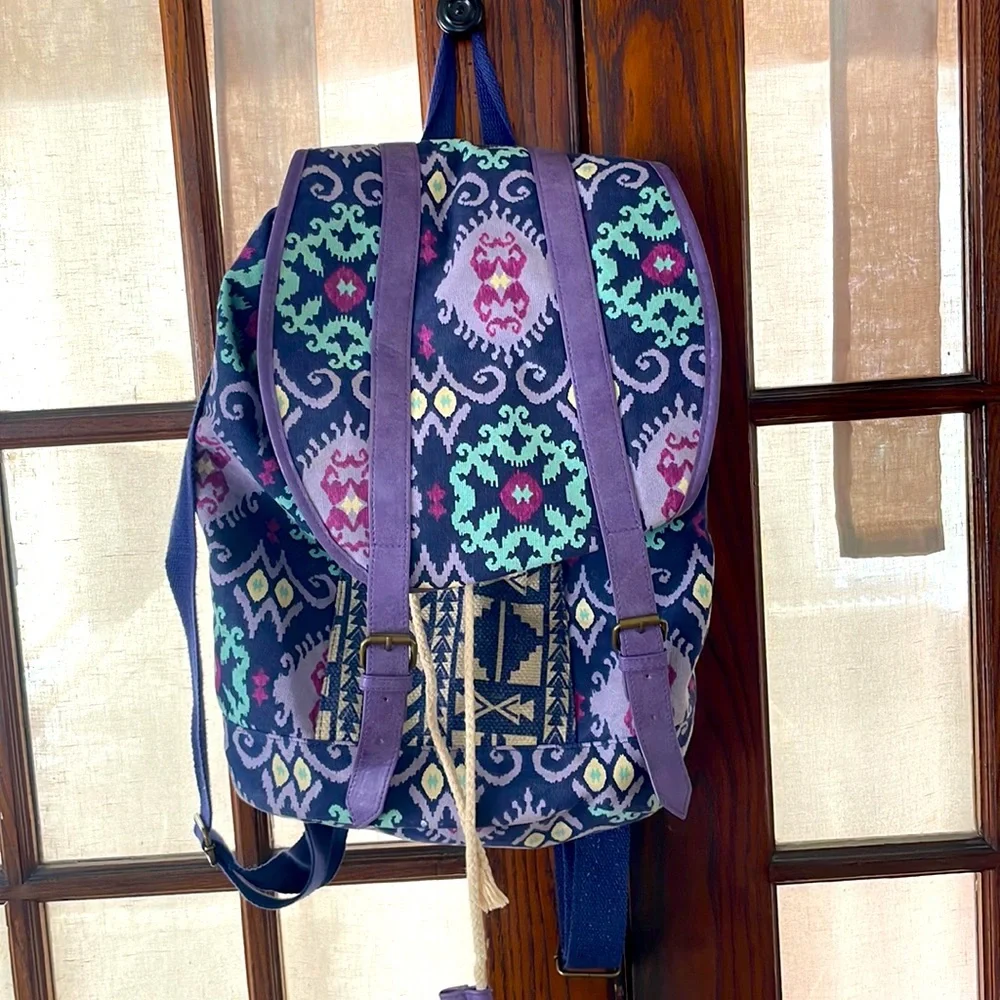 Full size Cotton Aztec Bucket Backpack